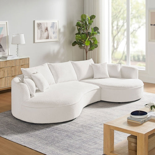 Curved Sofa with Ingenious Shape White