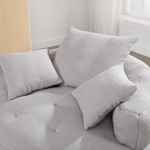 Chenille Sponge single sofa,No Assembly Required,Fluffy Modern Sleeper