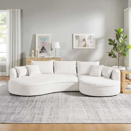Curved Sofa with Ingenious Shape White